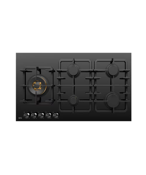 AEG 90cm 5-Burner Glass Gas Cooktop HGC9566BB (T2B)