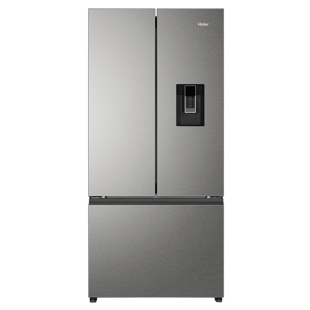 Haier 509L French Door Fridge with Non-Plumbed Water Dispenser Satina HRF510FHS