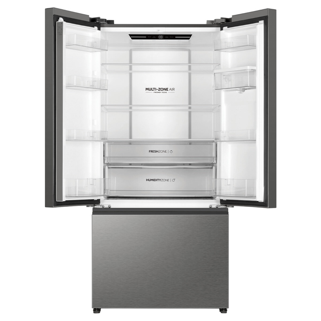 Haier 509L French Door Fridge with Non-Plumbed Water Dispenser Satina HRF510FHS