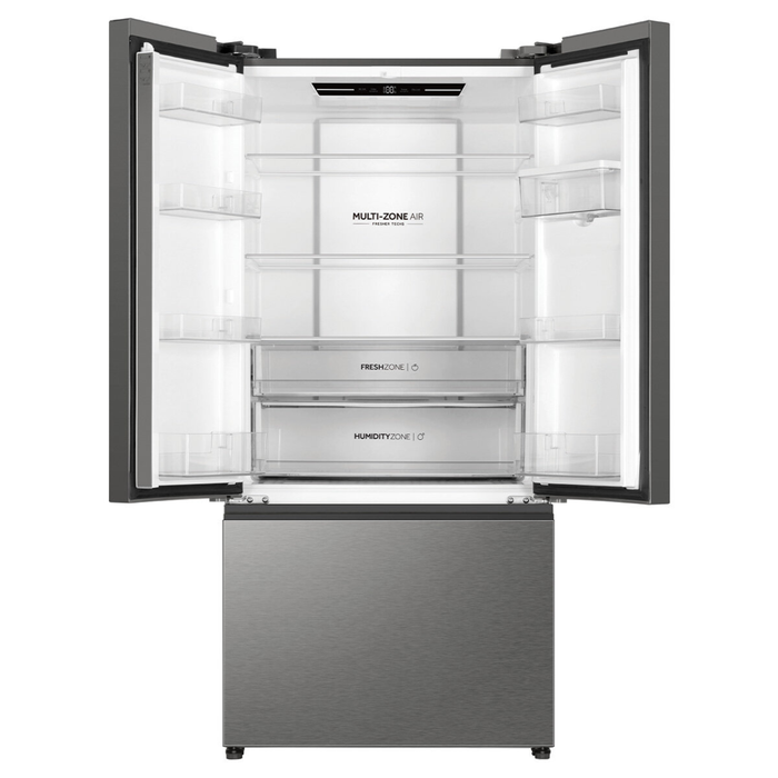 Haier 509L French Door Fridge with Non-Plumbed Water Dispenser Satina HRF510FHS