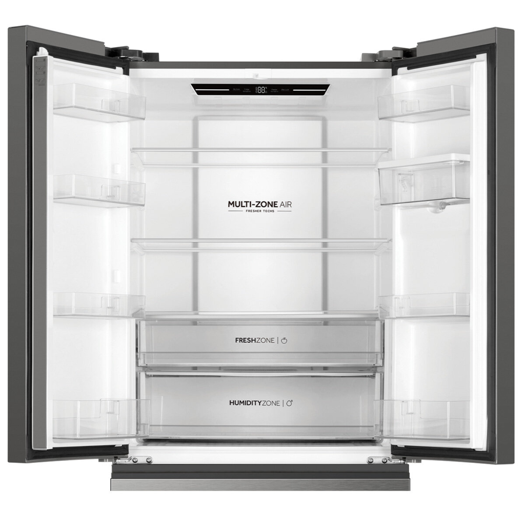 Haier 509L French Door Fridge with Non-Plumbed Water Dispenser Satina HRF510FHS