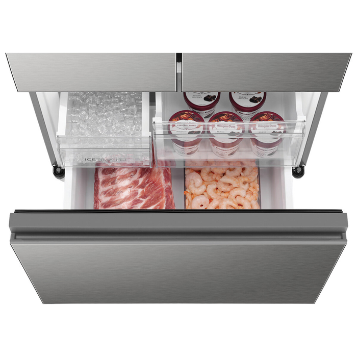 Haier 509L French Door Fridge with Non-Plumbed Water Dispenser Satina HRF510FHS