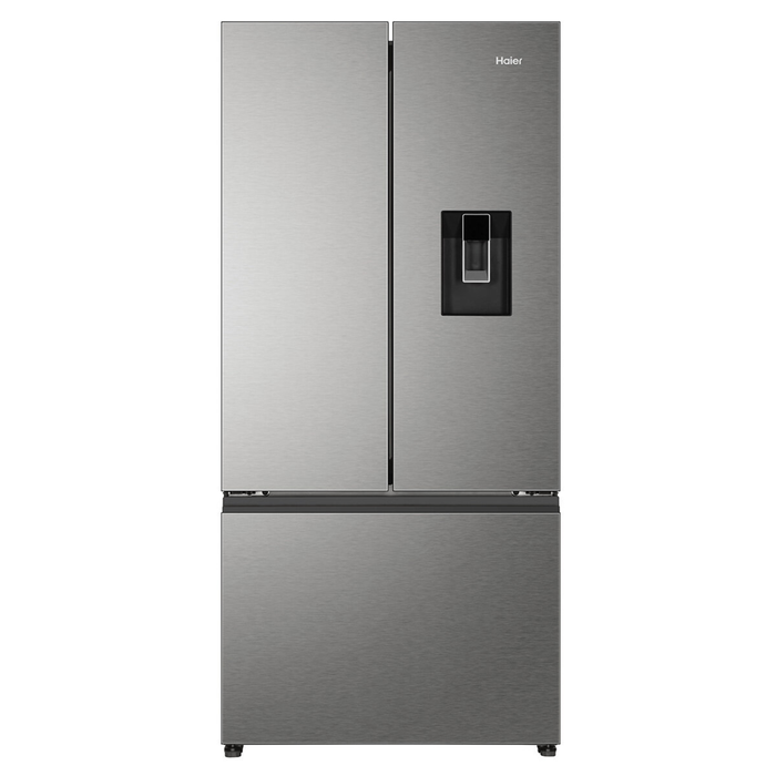 Haier 509L French Door Fridge with Non-Plumbed Water Dispenser Satina HRF510FHS