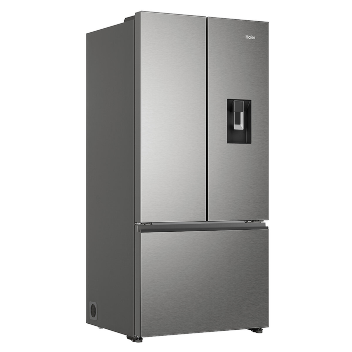 Haier 509L French Door Fridge with Non-Plumbed Water Dispenser Satina HRF510FHS