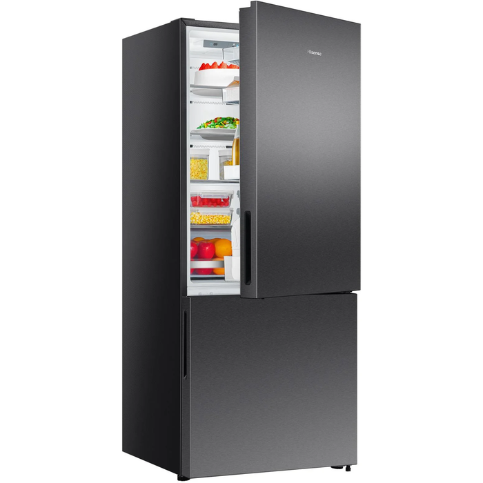 Hisense 417L Bottom Mount Fridge Dark Stainless Steel HRBM418E