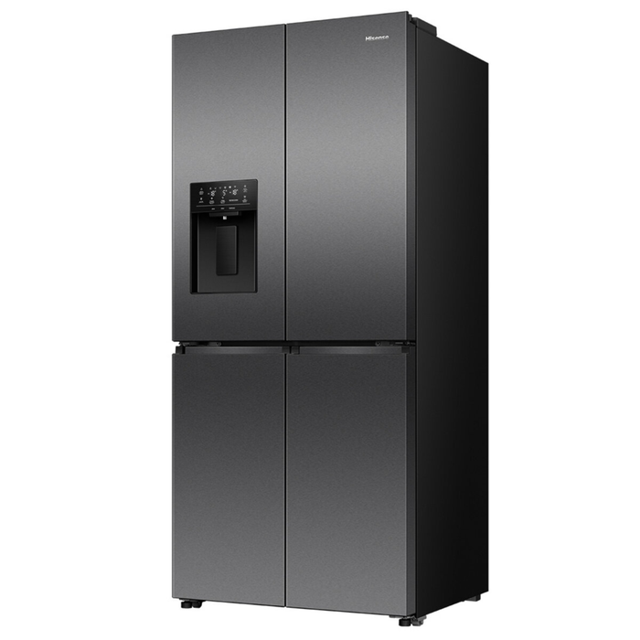 Hisense 483L French Door Fridge Black Steel with Non-Plumbed Ice and Water Dispenser HRCD483TBW