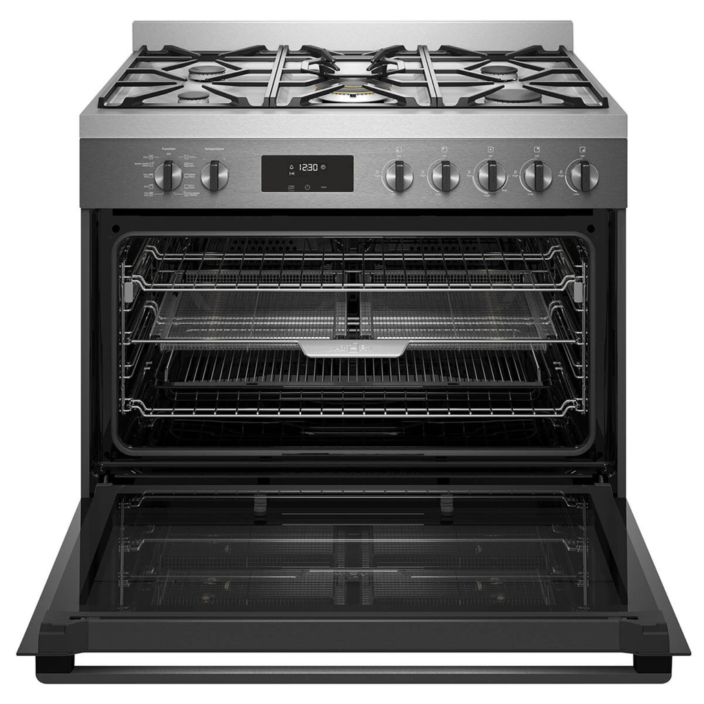 Westinghouse 90cm Freestanding Dual Fuel Oven/Stove Dark Stainless Steel WFEP917DSD