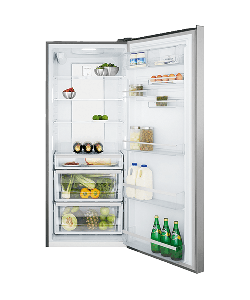 compact refrigerator with glass door