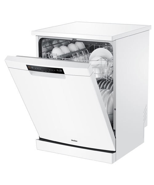 Haier-HDW13V1W1-60cm-Freestanding-Dishwasher-Side