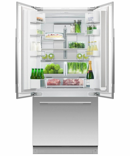 Fisher-&-Paykel-RS80AU1_BNE-455L-Integrated-French-Door-Fridge-Open