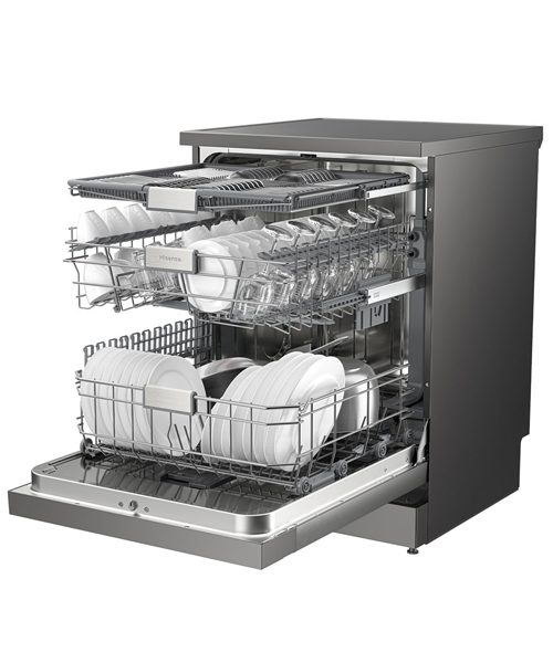 Hisense-HSGP15FB-60cm-Freestanding-Dishwasher-Open-side